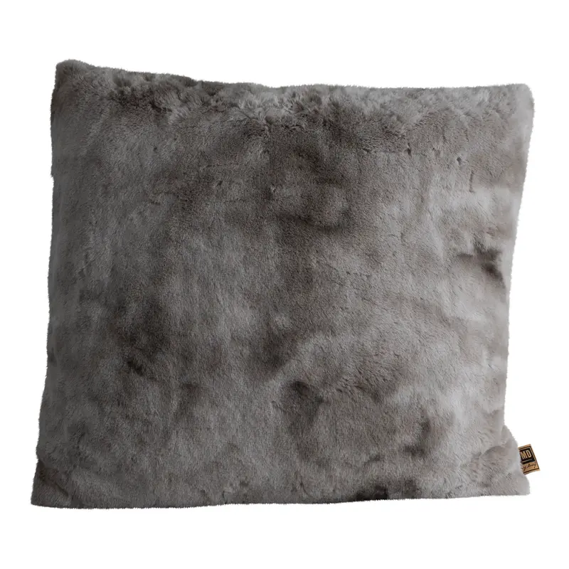 Kissen – Kunstfell, Flauschige Haptik, Quadratische Form, Grau, L – Linde | PTMD