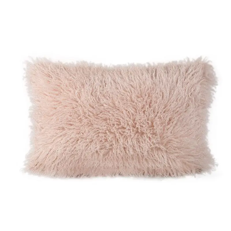 Kissen – Kunstfell, Weiche Haptik, Rechteckige Form, Beige, M – Rexx | PTMD