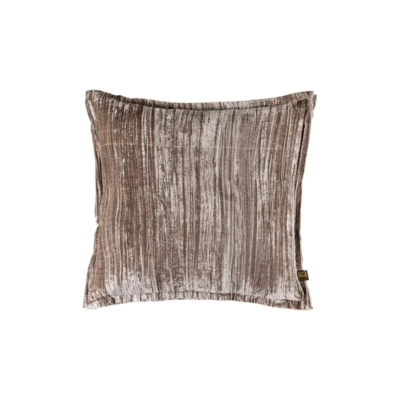 Kissen – Samtstoff, Rüschenrand Design, Quadratische Form, Beige, L – Senny | PTMD