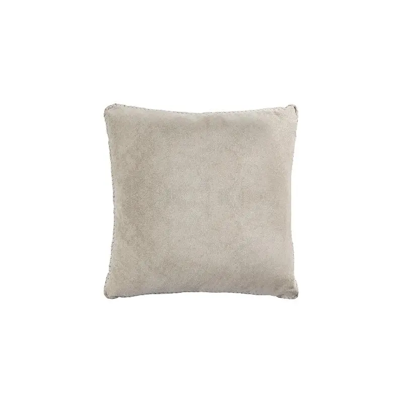 Kissen - Taupe Veloursleder, Reißverschluss, Polyesterfüllung, L – Suky | PTMD