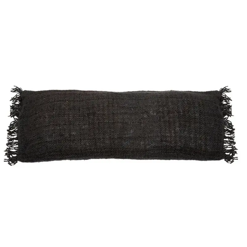 Kissenbezug – Baumwolle Material, Boho Stil, Schwarz Marine Ton, 35x100 cm - Oh My Gee | Bazar Bizar Antwerp