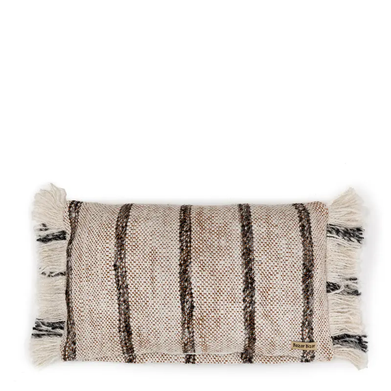 Kissenbezug – Weiche Baumwolle, Gestreiftes Design, Boho Stil, 30x50 cm – Oh My Gee | Bazar Bizar Antwerp