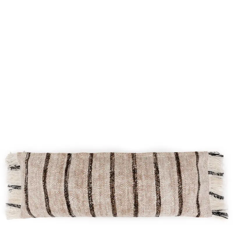 Kissenbezug – Weiche Baumwolle, Gestreiftes Design, Boho Stil, 34x100 cm – Oh My Gee | Bazar Bizar Antwerp