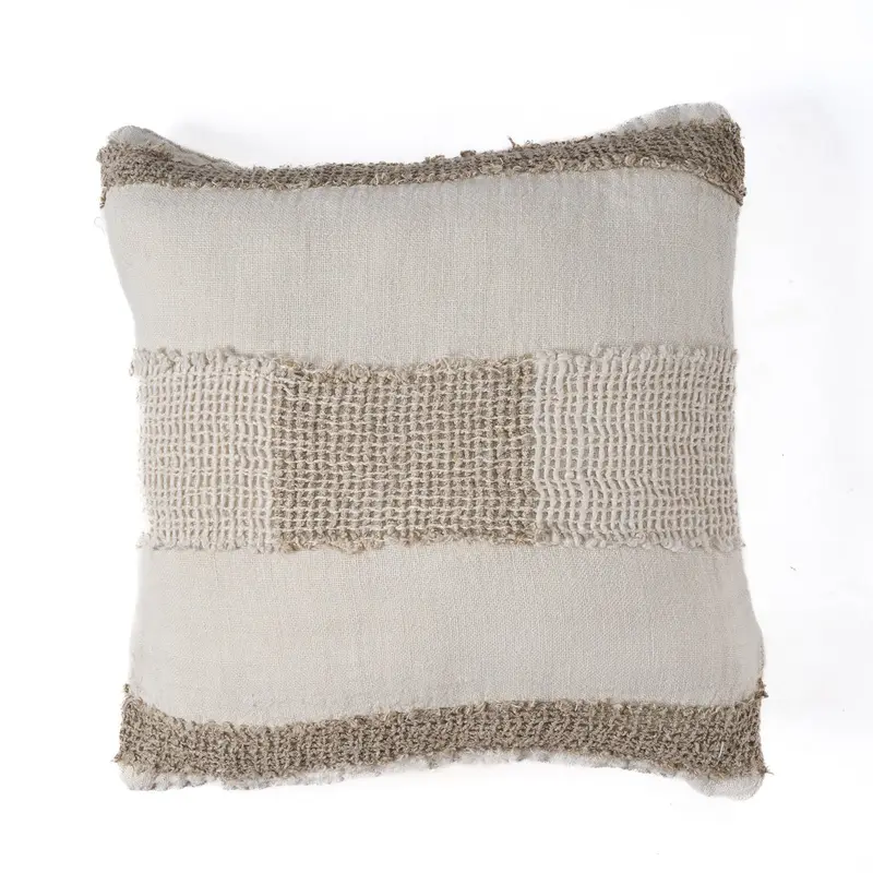 Kissenbezug – Weiches Leinen, Natürliches Design, Gewebte Struktur - Linen Threads | Bazar Bizar Antwerp