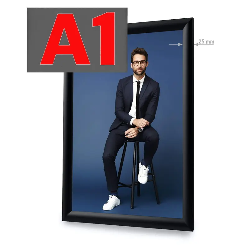 Klapprahmen Standard A1 schwarz mit Express-Clip-System