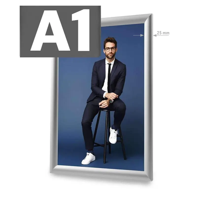 Klapprahmen Standard A1 silber mit Express-Clip-System