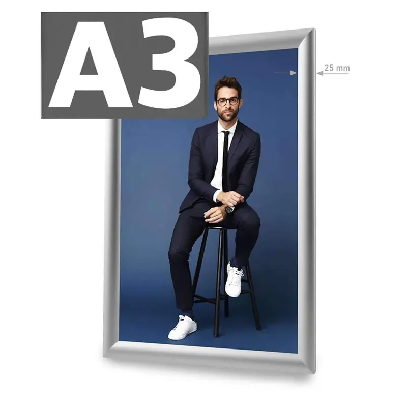 Klapprahmen Standard A3 silber mit Express-Clip-System