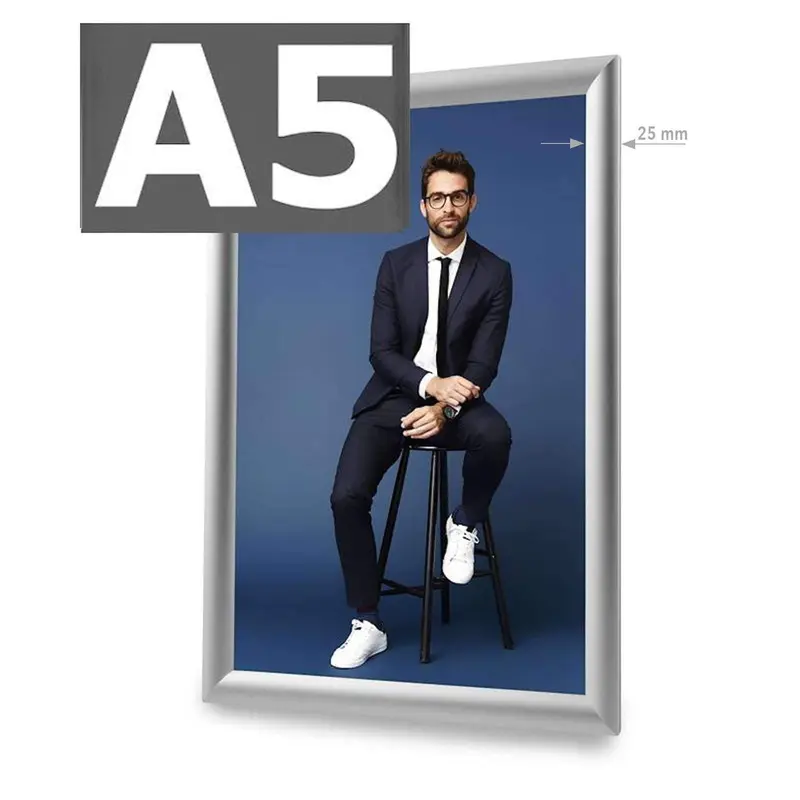 Klapprahmen Standard A5 silber mit Express-Clip-System