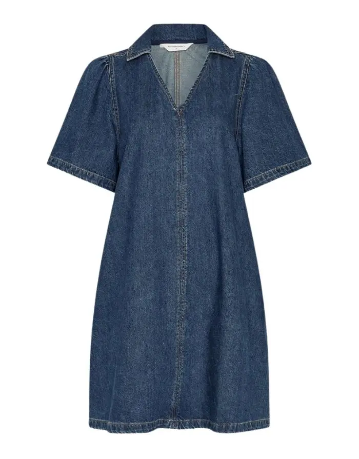 Kleid Manna Alena 2/4 I Mid Blue Wash