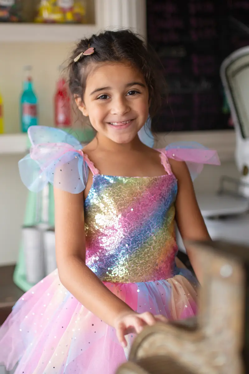 Kleid "Regenbogen - Fee" mit Flügeln
