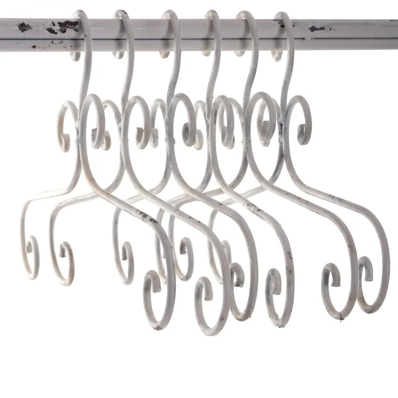 Kleiderbügel 6er Set "AMELIE" | Metall, weiß, 41 cm | Kleiderhaken
