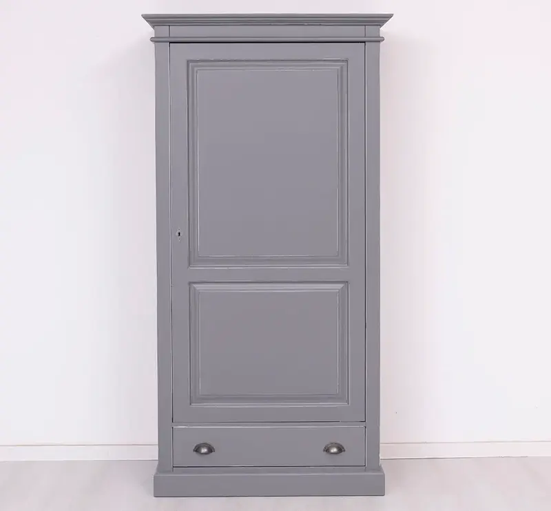 Kleiderschrank aus Massivholz mit Schublade und Kleiderstange