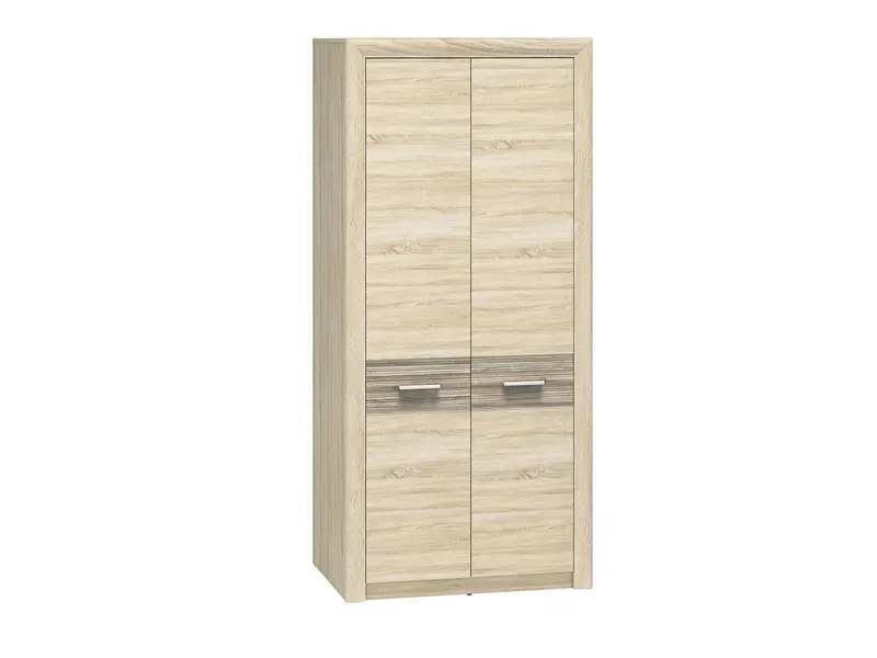 Kleiderschrank – CASTEL 01 – Geräumiger Drehtürenschrank mit Holzoptik