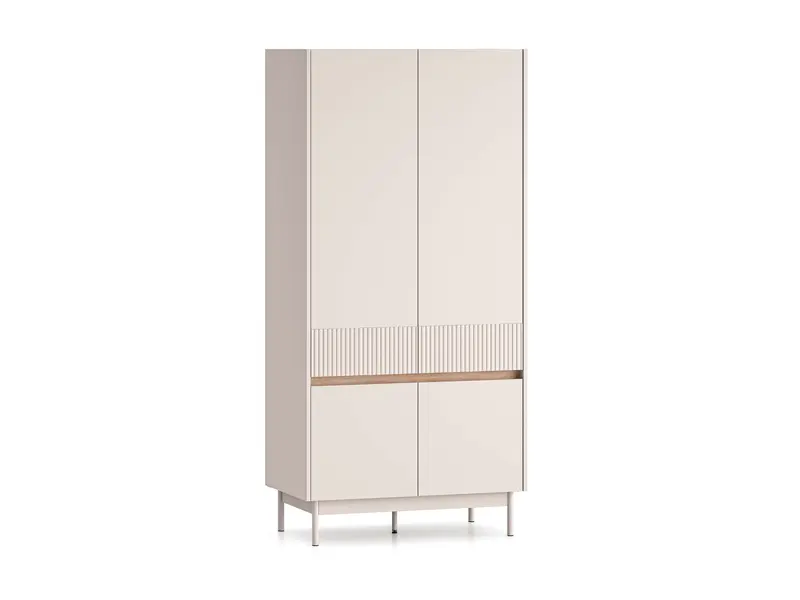 Kleiderschrank – DUNEA 01 – Viertüriger Garderobenschrank mit Holzoptik