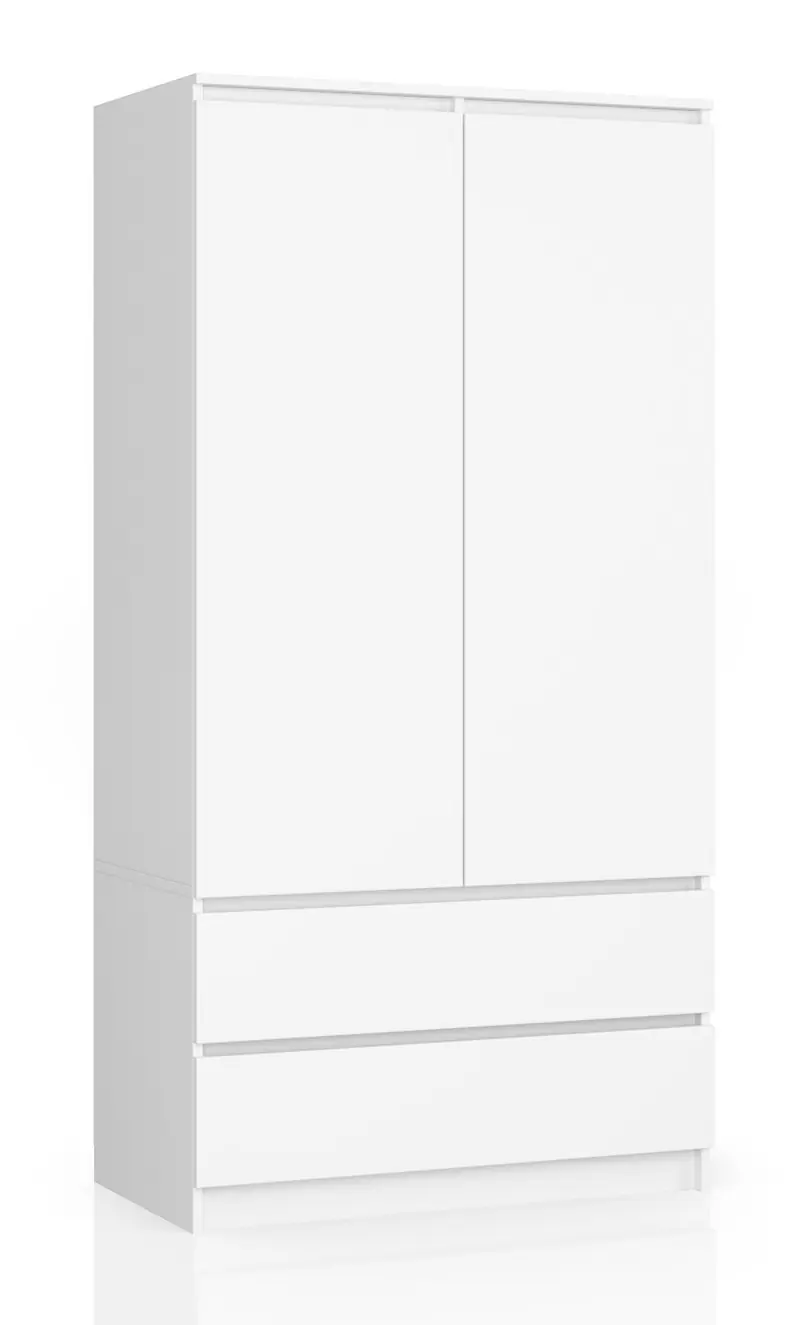 Kleiderschrank – Eleganter Drehtürenschrank mit 2 Türen und 2 Schubladen