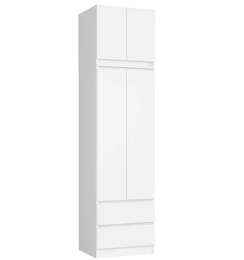 Kleiderschrank mit Aufsatz – STAR – Schrank mit 2 Türen und Schubladen