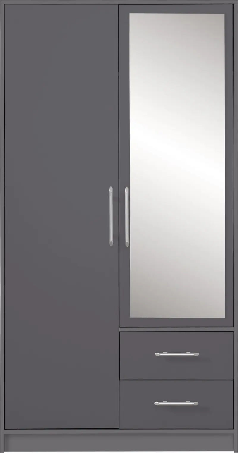 Kleiderschrank mit Spiegel – SMART 03 – Kompakte Lösung mit zwei Türen