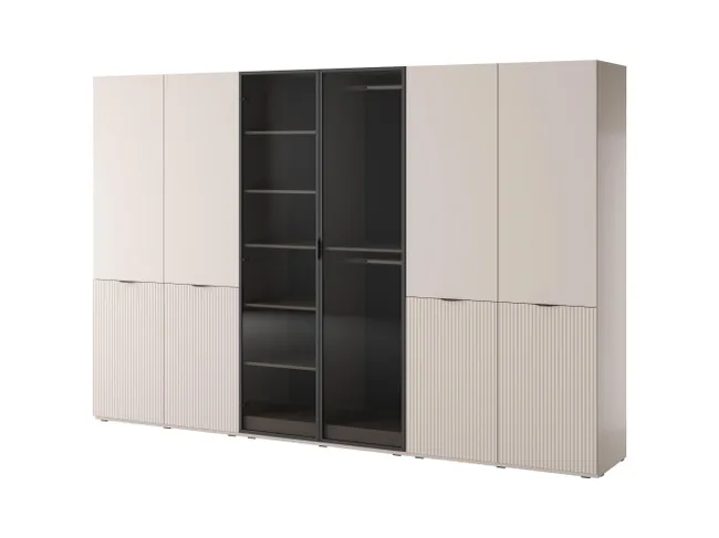Kleiderschrank – Nordic – Schranksystem mit Glasfront und großzügigem Stauraum