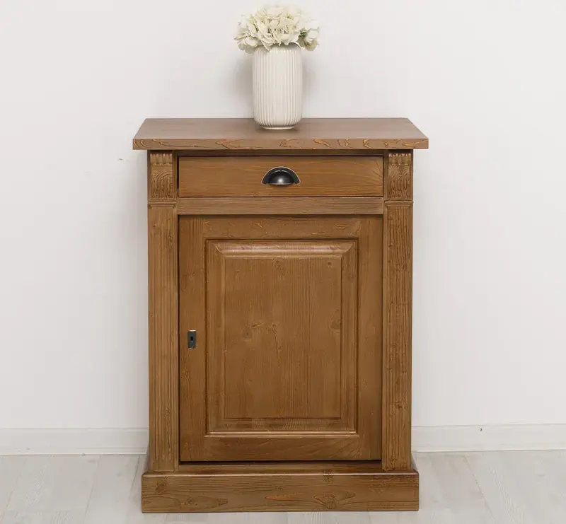 Kleine Kommode aus Massivholz - Nachttisch mit Schublade