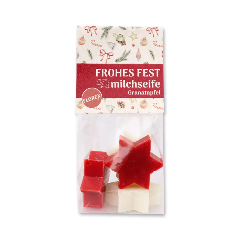 Kleine Sterne aus Schafmilchseife (Granatapfel und Classic)