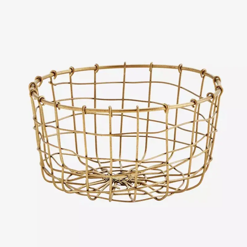 kleiner Drahtkorb, antik brass