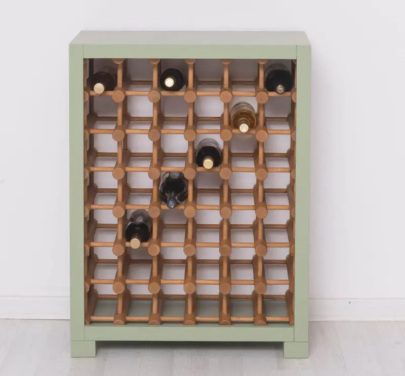 Kleines Weinregal aus Massivholz mit Platz für 42 Flaschen