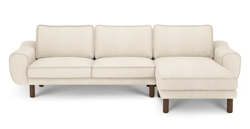 Klem 280 x 171 Sektional Zylindrisch Holzbein - Bouclé