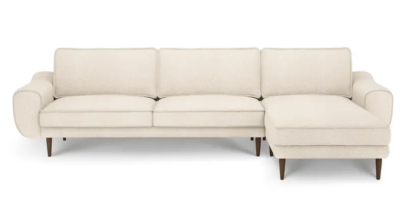 Klem 306 x 171 Sektional Holzbein - Bouclé