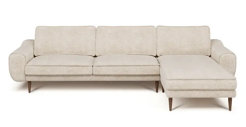 Klem 306 x 171 Sektional Holzbein - Naturgewebe