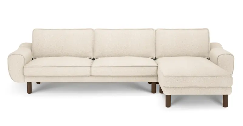 Klem 306 x 171 Sektional Zylindrisch Holzbein - Bouclé