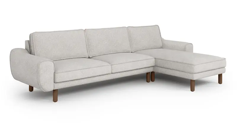 Klem 306 x 171 Sektional Zylindrisch Holzbein - Gewebe