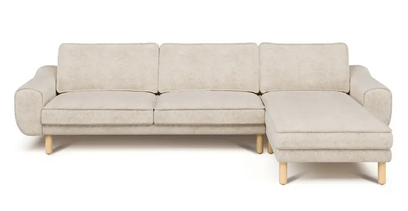 Klem 306 x 171 Sektional Zylindrisch Holzbein - Naturgewebe