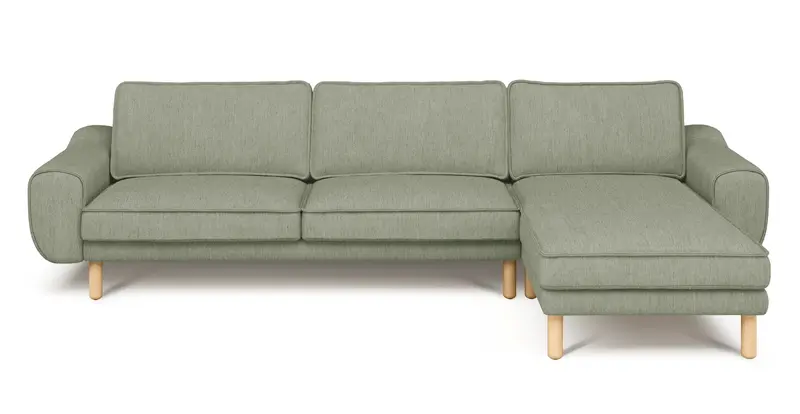Klem 306 x 171 Sektional Zylindrisch Holzbein - Performance-Stoff