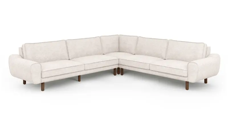 Klem 310 x 264 Sektional Zylindrisch Holzbein - Cord Velours