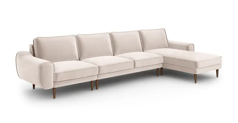 Klem 357 x 171 Sektional Holzbein - Samt