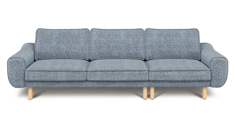 Klem 4-Sitzer Sofa Zylindrisch Holzbein - Naturgewebe