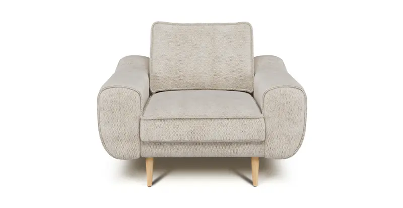 Klem Sessel Holzbein - Naturgewebe