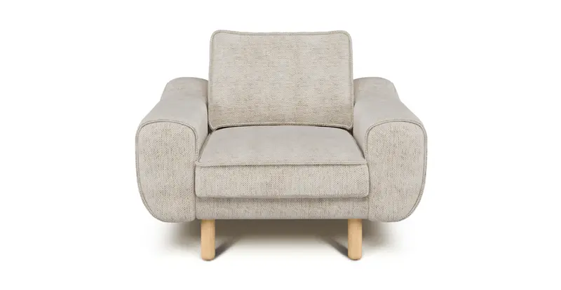 Klem Sessel Zylindrisch Holzbein - Naturgewebe