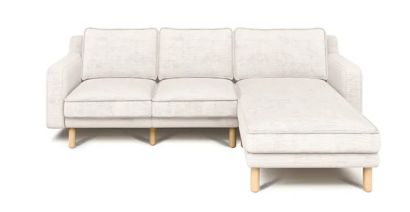 Klem Slim 240 x 171 Sektional Zylindrisch Holzbein - Cord Velours