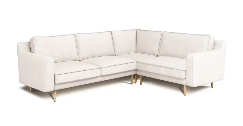 Klem Slim 257 x 203 Sektional Holzbein - Cord Velours