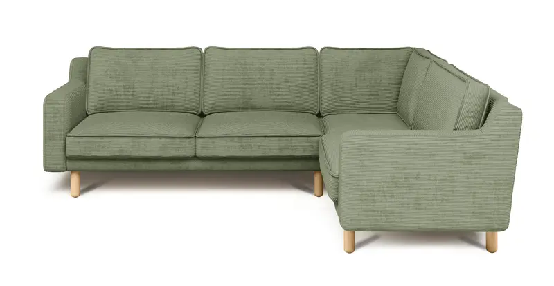 Klem Slim 257 x 203 Sektional Zylindrisch Holzbein - Cord Velours