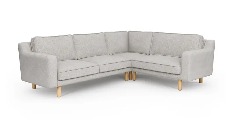 Klem Slim 257 x 203 Sektional Zylindrisch Holzbein - Gewebe