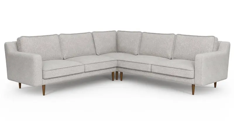 Klem Slim 257 x 257 Sektional Holzbein - Gewebe