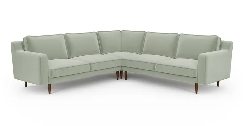 Klem Slim 257 x 257 Sektional Holzbein - Samt