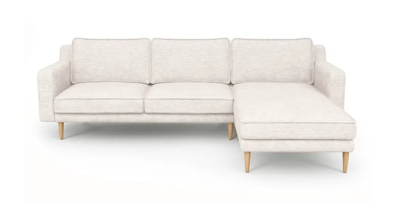 Klem Slim 266 x 171 Sektional Holzbein - Cord Velours