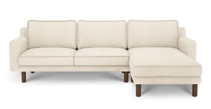 Klem Slim 266 x 171 Sektional Zylindrisch Holzbein - Bouclé