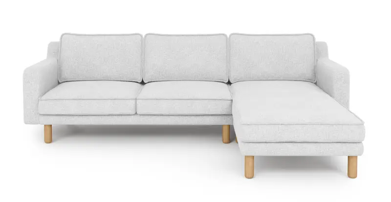 Klem Slim 266 x 171 Sektional Zylindrisch Holzbein - Gewebe