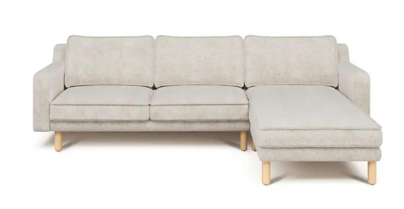Klem Slim 266 x 171 Sektional Zylindrisch Holzbein - Naturgewebe