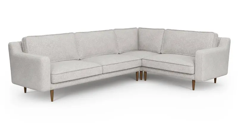 Klem Slim 283 x 203 Sektional Holzbein - Gewebe