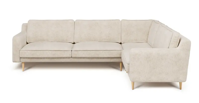 Klem Slim 283 x 203 Sektional Holzbein - Naturgewebe